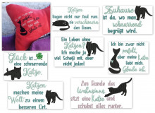 Stickserie - Sprüche Katze Vol. 2 Silhouette